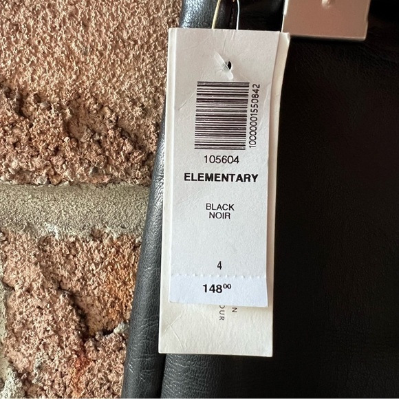 WIFRED | Black boxer style front tie high waisted Aritzia vegan leather pants - Picture 4 of 16